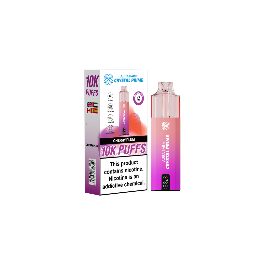 Crystal Prime 10k By Aura Bar Box of 5 Disposable Vape - New