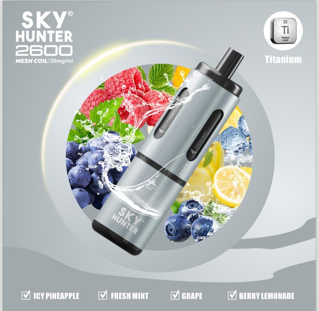 4 in 1 Sky Hunter 2600 Puffs Disposable Vape Pod Kit Pack of 5 - #Simbavapeswholesale#