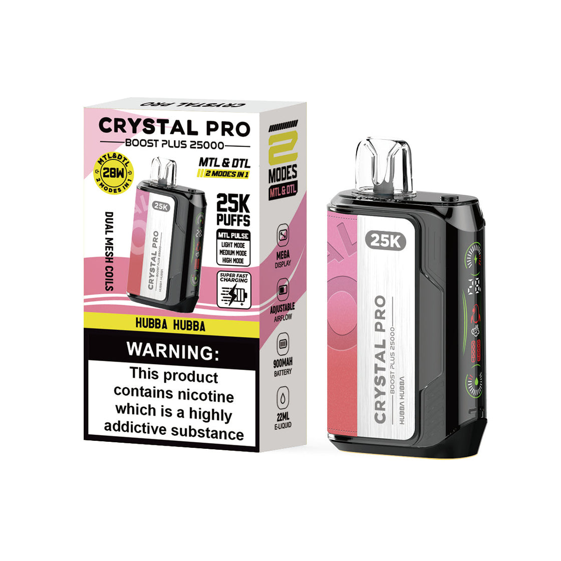 Crystal Pro Boost Plus 25000 Puffs Disposable Pods (Box of 5)