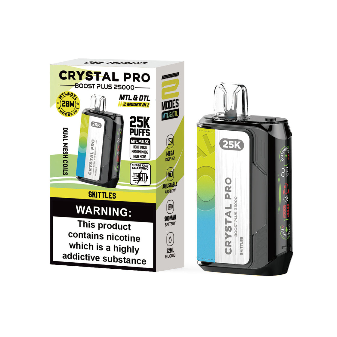 Crystal Pro Boost Plus 25000 Puffs Disposable Pods (Box of 5)