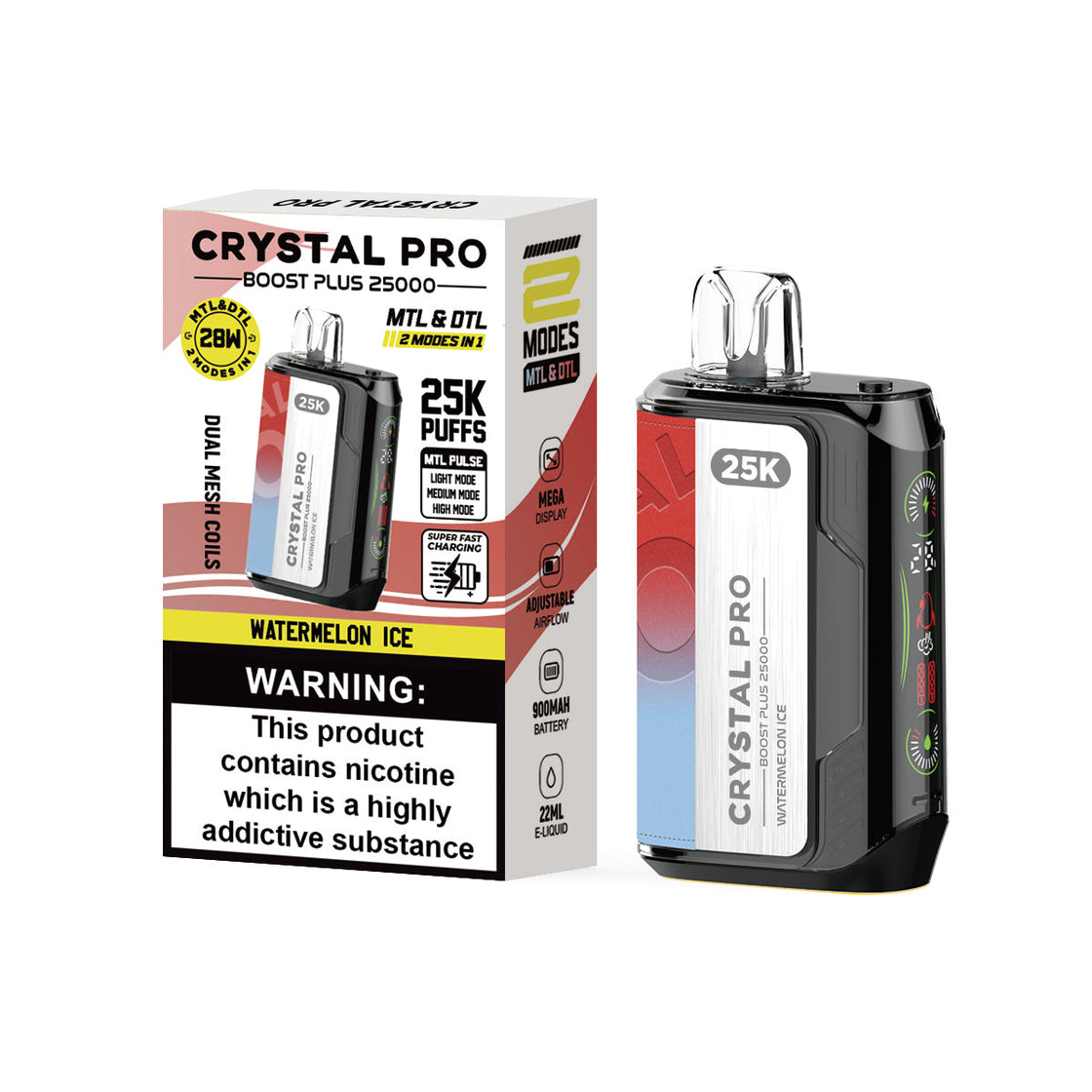 Crystal Pro Boost Plus 25000 Puffs Disposable Pods (Box of 5)