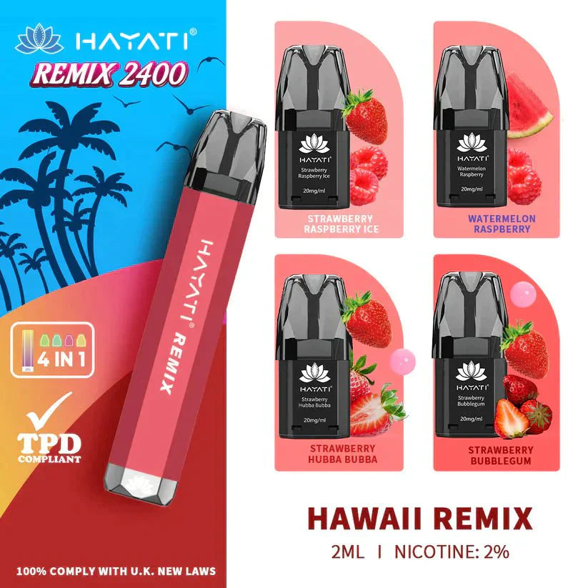 Hayati Remix 2400 Puffs 4 in 1 Disposable Vape Pod Kit - #Simbavapeswholesale#