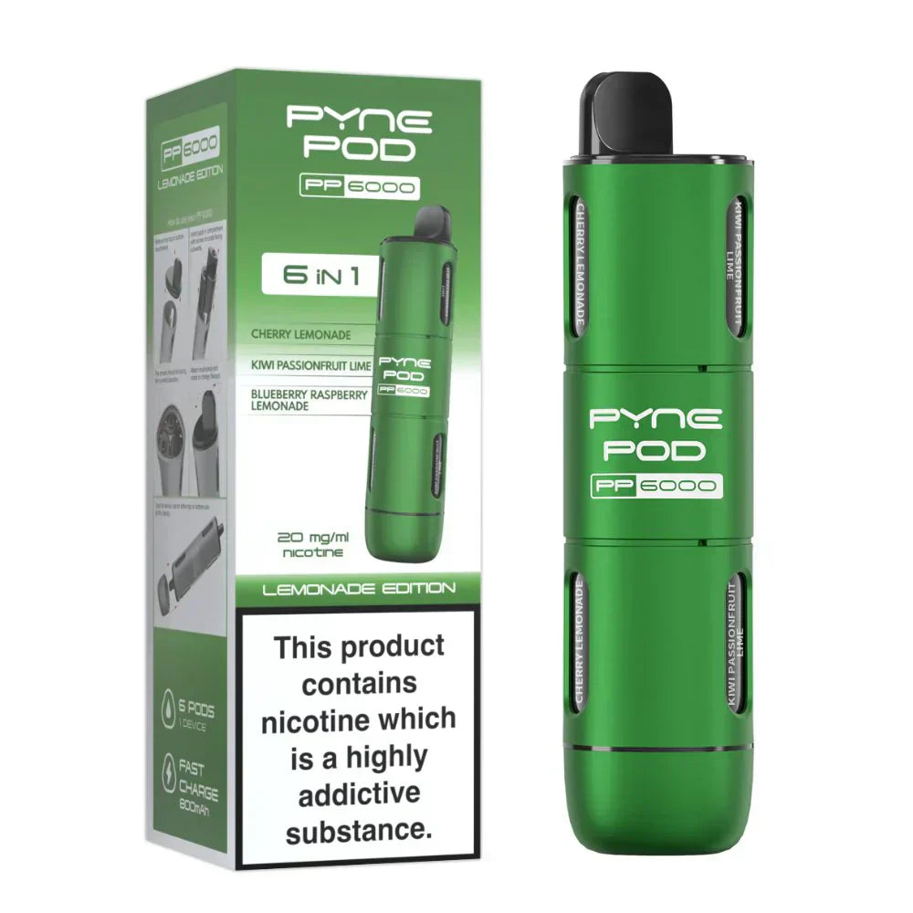 6 In 1 Pyne Pod PP6000 Disposable Vape (Box of 5)