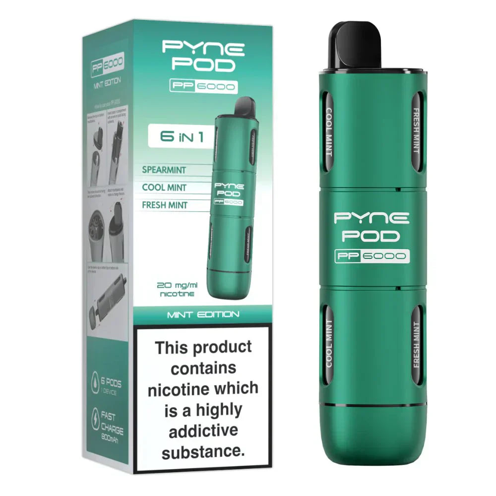 6 In 1 Pyne Pod PP6000 Disposable Vape (Box of 5)