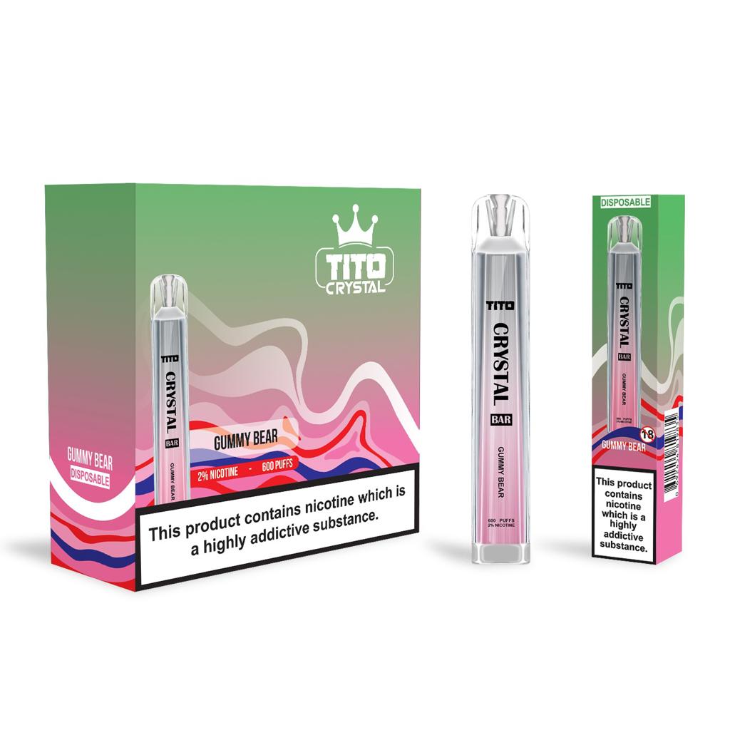 Tito Crystal Bar Vape Pen 600 Puffs (Pack of 10)