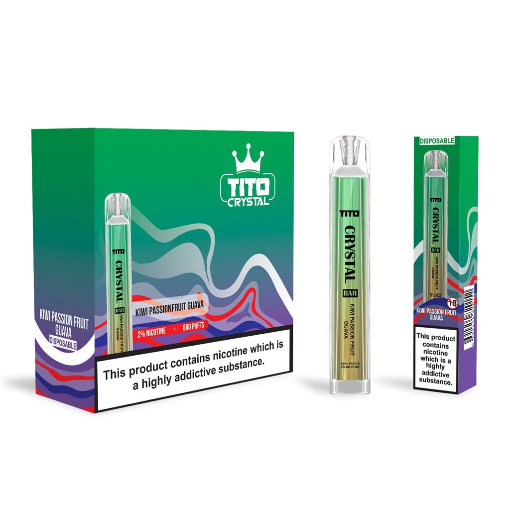 Tito Crystal Bar Vape Pen 600 Puffs (Pack of 10)